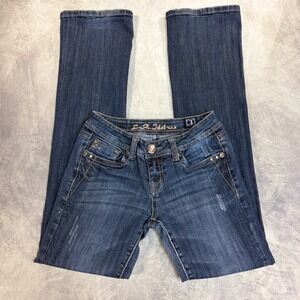 LA Idol USA Womens Size 3 Rhinestone‎ Embellished Low Rise Bootcut Jeans